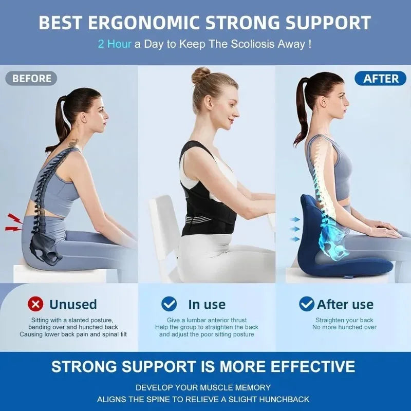 Back & Shoulder Posture Corrector Brace for Gym, Yoga, and Daily Support