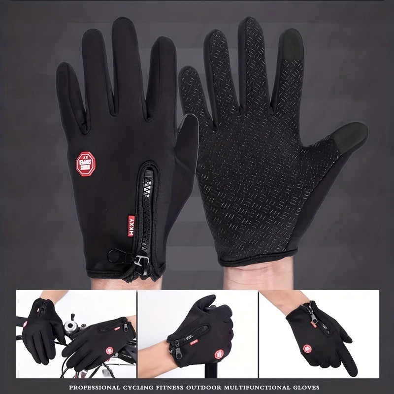 Unisex Warm Outdoor Gloves – Touchscreen, Non-Slip, Windproof Cold-Weather Protection