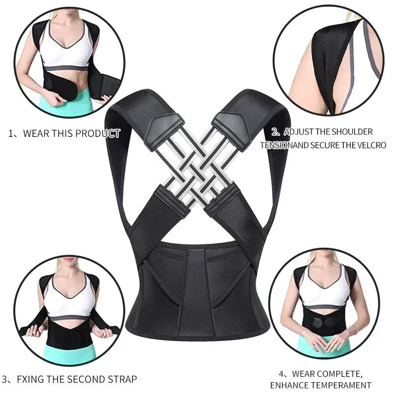 Back & Shoulder Posture Corrector Brace for Gym, Yoga, and Daily Support